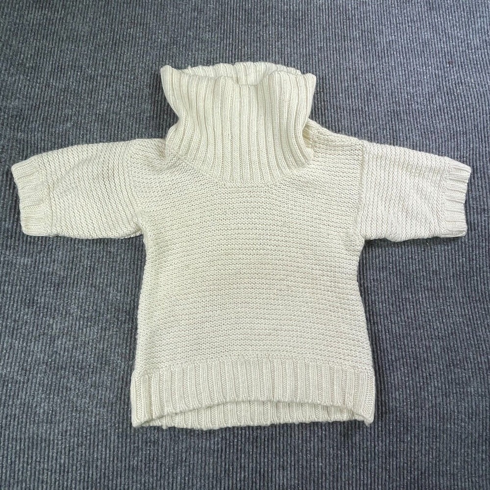 Design History Sweater Womens‎ Medium M White Cowl Neck Wool Blend Short Sleeve